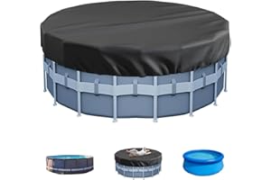 8 Ft Round Pool Cover,Solar Covers for Above Ground Pools,Upgrade Inground Pool Cover Protector with Drawstring Design Increa
