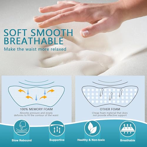 kasney Lumbar Support Pillow Ergonomic Memory Foam Lumbar Pillow