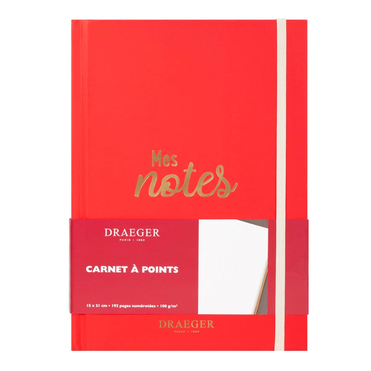 Draeger Paris Notebook with Dots, Bullet journal, red, A5