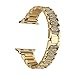 Crystal Rhinestone Diamond Watch Band Luxury Stainless Steel Bracelet Strap Watch Bands for Apple Watch series 1 series 2 series 3 (38mm Gold)
