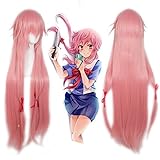 Cfalaicos Pink Long Straight Cosplay Wig Anime Costume Party Wig