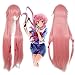 Cfalaicos Pink Long Straight Cosplay Wig Anime Costume Party Wig