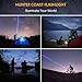 LED Tactical Flashlight with COB Lantern, HUNTER COAST Bright Magnetic Flashlight, Powerful Flashlight with 6 Modes, Water Resistant 18650 flashlight for Camping,Cycling,Emergency(2 Pack)