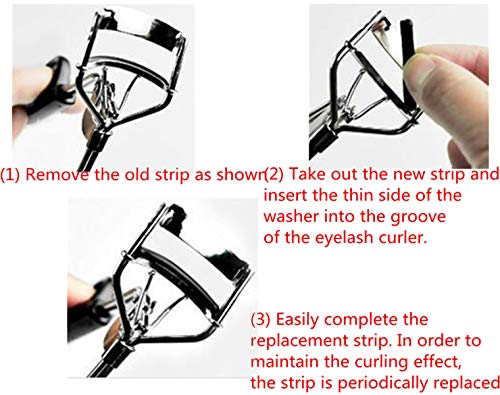 100 pcs Black Soft Rubber Ladies Cosmetic Makeup Eyelash Curler Refill Replace Pads