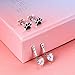 Sterling Silver Forever Love Front and Back Heart Stud Puppy Paw Earrings Jacket for Women Girls