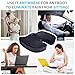 Coccyx Orthopedic Memory Foam Seat Cushion for Office Chair, Car, Wheel Chair and Bleachers, with Handle Anti-Slip Bottom. Relief from Back, Sciatica, Tailbone and Hemorrhoids Pain(Black)