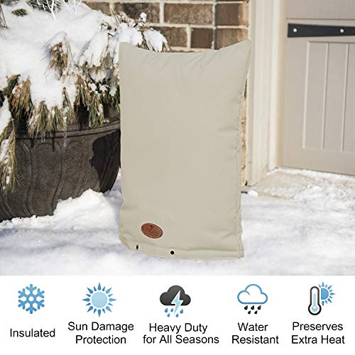 Butecare Backflow Insulation Cover, 17" W x 21" H Backflow Winter Cover Pouch for Backflow System, Outdoor Winter Pipe Freeze Protection, Water Sprinkler Valve, Meter, and Controller