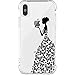 iPhone X Case, JAHOLAN Amusing Whimsical Design Clear Bumper TPU Soft Case Rubber Silicone Skin Cover for Apple iPhone X (2017 Release) - Black Beautiful Butterfly Girl