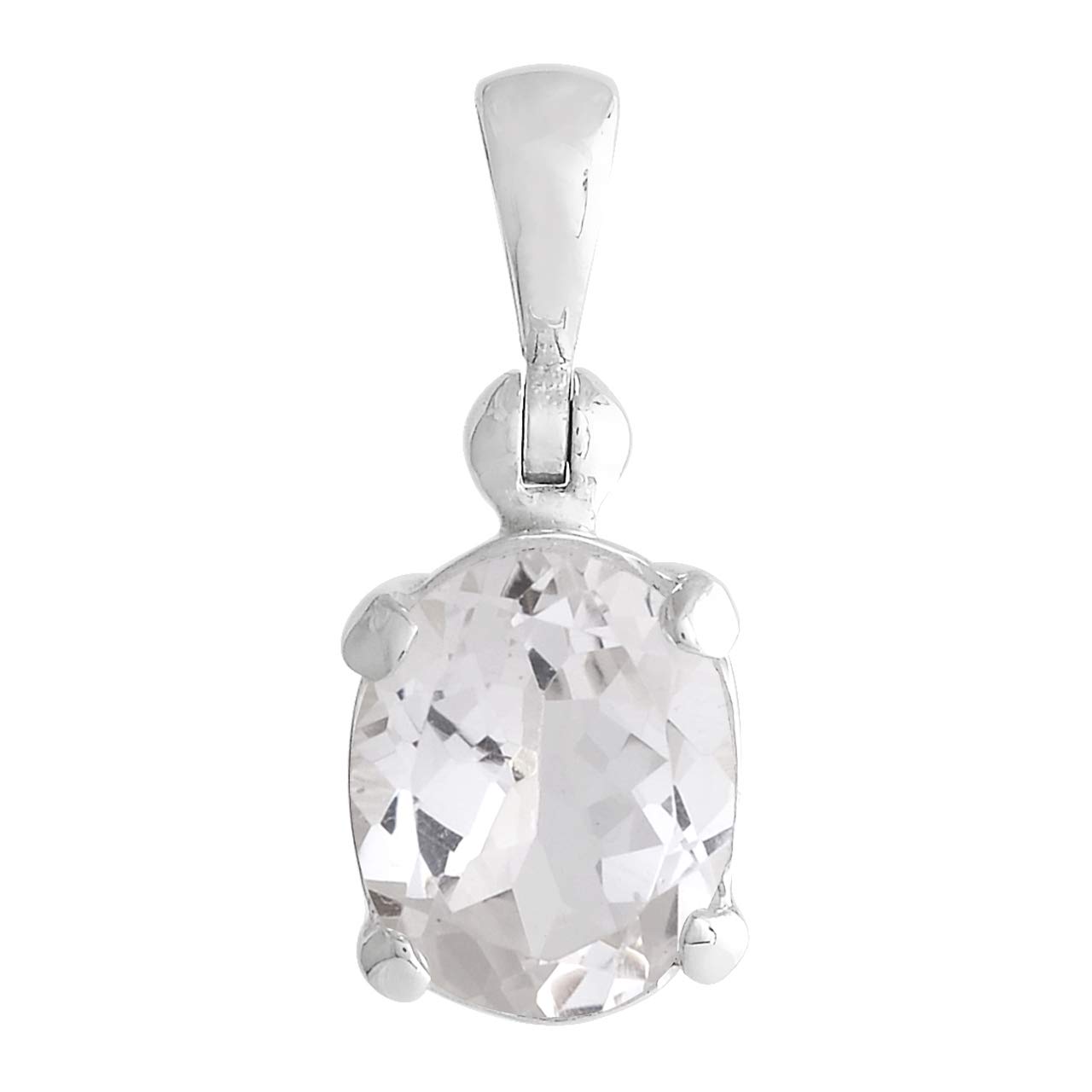 Starborn 8 x 10 mm Faceted Rare Gemstone Danburite 925 Sterling Silver Pendant Claw Setting, Gemstone Sterling Silver, Danburit