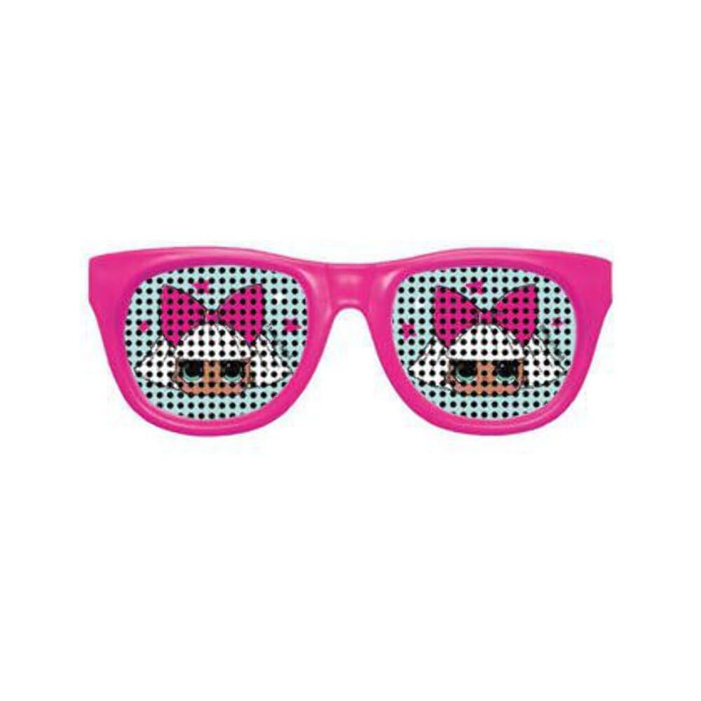 LOL Surprise Pinhole Novelty Glasses - Fun & Fashionable Pink Frame Design - Perfect for Party Favors & Gifts - 4ct