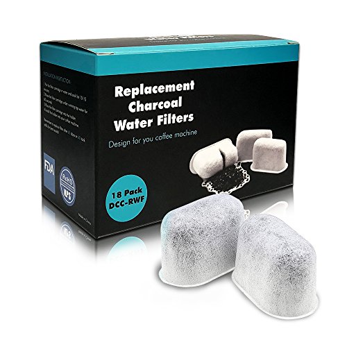 18-Pack of Premium Replacement Cuisinart Charcoal Water Filters - Universal Fit for Cuisinart Coffee Makers Machines (18-Pack for Cuisinart)