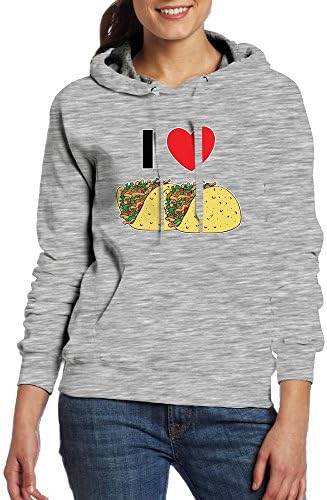 Womens Funny I Love Tacos Warmer Hoodies Athletic Sweatshirt With Kangaroo Pocket