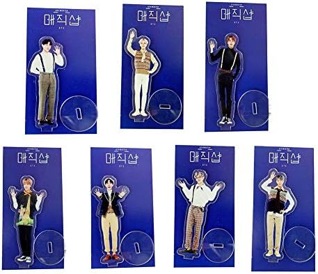 Monifuon Kpop BTS Standing Figure Model, 5th Muster Mini Cardboard Cutout Standups Plate Holder Action Figure Display Stand Best Gift for A.R.M.Y(BTS)
