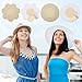 SATINIOR 30 Pairs Nipple Cover Disposable Breast Pasties Invisible Seamless Adhesive Bras, Round and Petal (Skin Color)