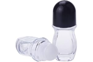 Wresty Roll On Glass Bottles For Essential Oils,2 Pcs Deodorant Bottles Perfume Roller Bottles Empty Deodorant Containers Roller Ball Bottles For Fragrance Cosmetics (30ml/1 Oz)