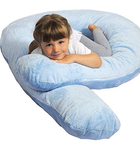 Moonlight Slumber Kids Comfort-U - Body Pillow for Kids + Light Blue Plush Pillow Cover - Thumbnail 4