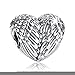 Bamoer 925 Sterling Silver Feathers Angel Wing Heart Shape Charm Bead Fit Bracelet Necklace