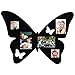 Adeco 5 Openings Decorative Black Wooden Butterfly Wall Hanging Collage Picture Photo Frame - Made to Display Two 4x6, Two 3x3,and One 3.5x5