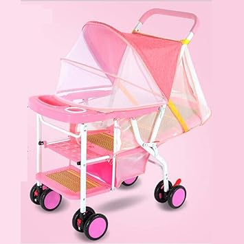 pink bassinet stroller