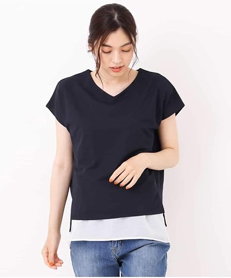 Amazon アー ヴェ ヴェ A V V シアーシャツレイヤードカットソー ワンピース チュニック 通販