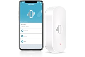 Chatthen WiFi Vibration Sensor, Smart Window Alarm Sensors, Tuya APP Remotely Receives Notifications with Adjustable Sensitivity, for Window Security Door Alarm Home Assistant