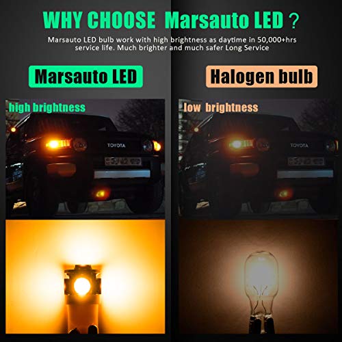image for 194 168 T10 LED Light Bulb Side Marker Turn Signal Amber Yellow, Marsa