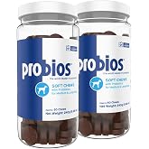 Probios Dog Probiotic Soft Chews, Chicken Liver, 60 Count, 2-Pack | Gut health, Digestive support, Immune health, Medium and large dogs