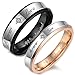 Flongo Men's Womens Forever Love Stainless Steel Ring Couples Valentine Wedding Engagement Promise Band