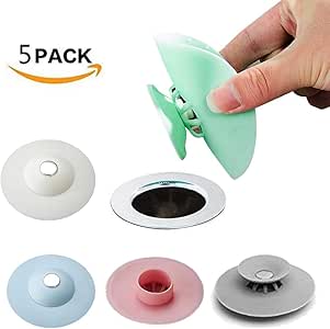 hengwenshang5 paquetes de trampas para atrapar el pelo tapón de la tina