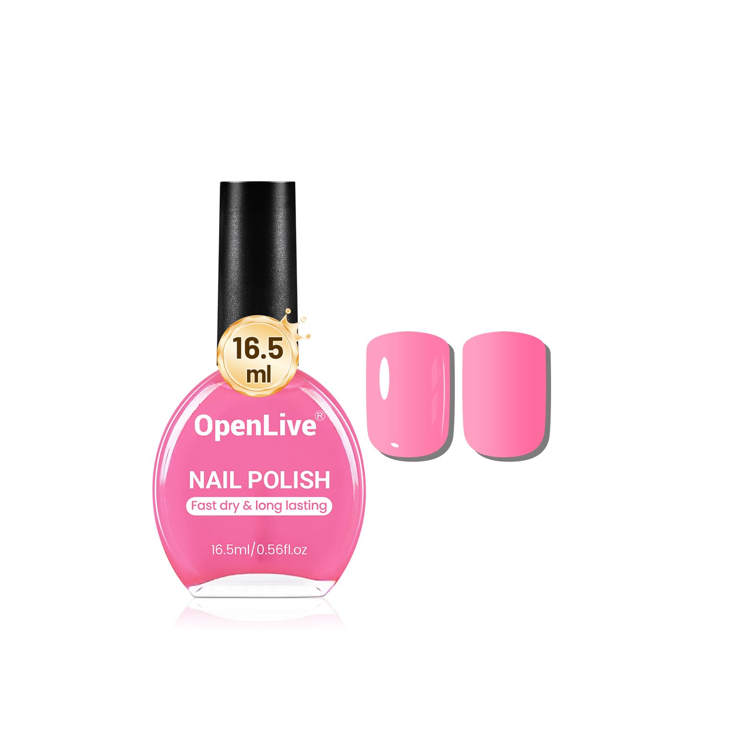 Photo 1 of OpenLive 16.5ml Rose Pink Nail Polish Large Volume Quick Drying Nail Polish, Fast Drying and Long Lasting Color Nail Art DIY Home Manicure Gift for Women
