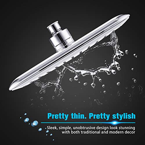 Shower Head Combo, Baban Adjustable High Pressure Rainfall Showerhead & Elegant Handheld Shower Head Combo with Strong Suction Cup Holder, 3-Way Water Diverter, 1.5M Stainless Steel Hose, Teflon Tape