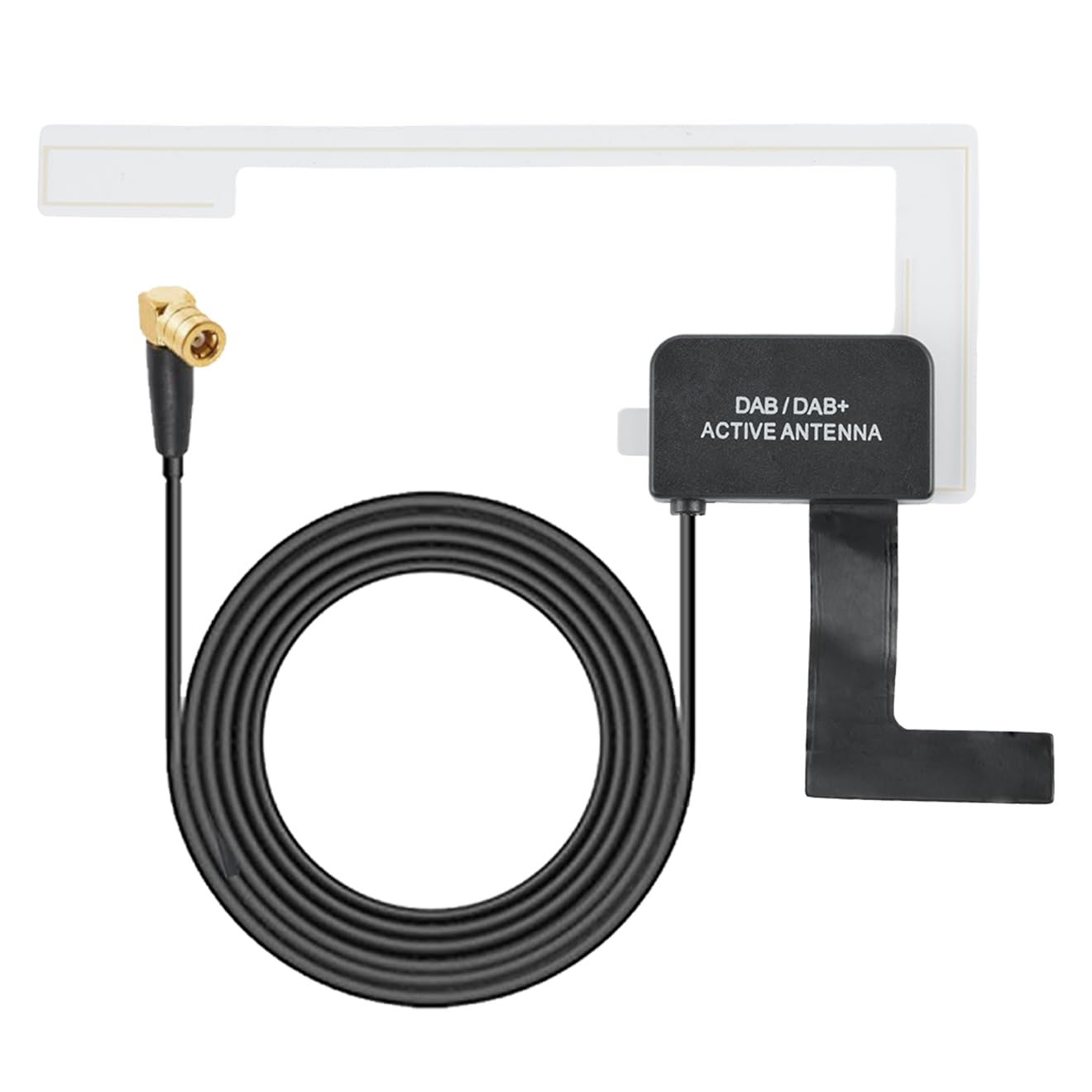 Vecys Active DAB DAB + Car Radio Antenna Glass Mounting Patch Antenna SMB Adapter FM/AM Radio Antenna RG174 3M 9.8 ft Cable Compatible with Digital Radio