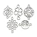 100pcs Craft Supplies Antique Silver Clover Flower Tree of Life Connector Charms for Jewelry Making Crafting Findings Accessory for DIY Necklace Bracelet (M298)