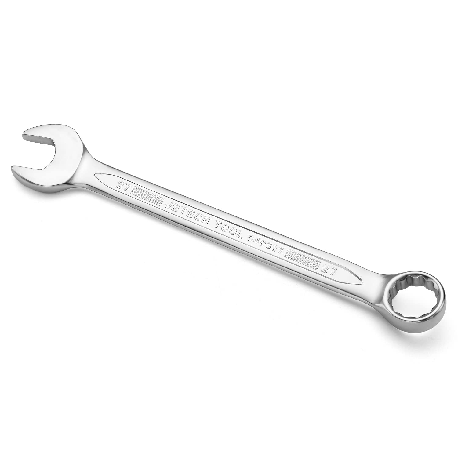 Jetech 27mm Combination Spanner - Durable Cr-V Steel High Strength 12 Point Double Head Wrench in Sand Blasted Finish