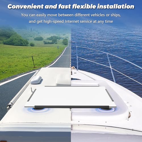 Starlink Standard 4/4X Mount, Starlink Gen 3/4 Roof Mount Mount, Magnetic | Quick Release Flat Magnet Mount, Starlink Standard 4 Dish Mounting Kit for RV, Van, Boat, Truck, Four-Sided/Rubber Protection