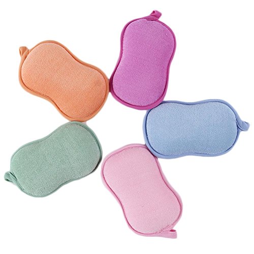 Chige Premium Kids & Baby Bath Sponge Natural Bamboo-Hypoallergenic-Ultra Soft & Absorbent Sponge for Baby's Sensitive Skin (5-Pack)