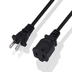 2 Prong Extension Power Cord 5ft，US Male/Female