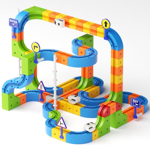 227 pcs KlickRail Electric Train Set Race Track for 3 4 5 6 7 8 Years Old Building Toy Train Track…