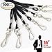 Grandstand Ink - Black Neck Lanyard - Bulk (100pc) 1/8 Inch Round 36 Inch Long Braided Cord w/Swivel J-Hook Clip