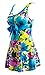 wantdo Women's Plus Size Swimsuits Beach Dress LakeBlueFlower US 4-6
