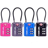 TSA Compatible Travel Luggage Locks, Inspection Indicator, Easy Read Dials - 1, 2,4,6 & 8 Pack