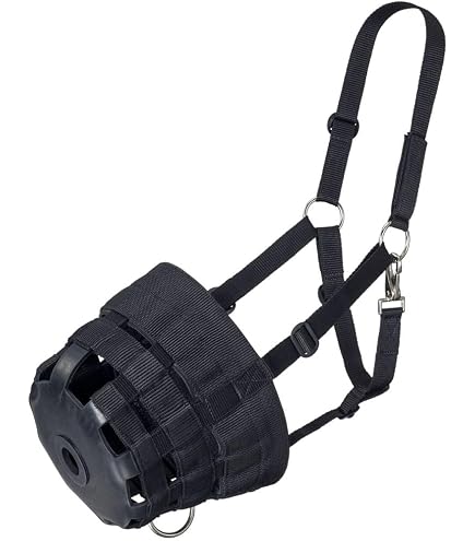 Muselière pour cheval, réglable, avec boucle, en nylon souple