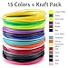 15 Charming Colors. 300ft 3D Pen Filament Refills. Bonus Glow in The Dark Color Included - 1.75mm ABS. Pure. Colorful. Fun. Inside.