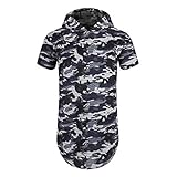 UNRESTRAINED Mens Shirt Short Sleeve Side Zip Urban Clothing For Men Navy Blue S