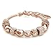 Alaxy Bangle Bracelets Made with Swarovski Crystal, Charm Beaded Bracelets for Teens Girls and Women Size 19cm (7.48'') - 22cm (8.6'') (Rose Gold)