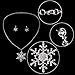 EVER FAITH Silver-Tone Snowflake Necklace Earrings Set Austrian Crystal Clear Bridal