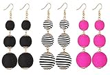 VK Accessories Thread Ball Dangle Earrings Thread Dangle Earrings Soriee Drop Earrings (3 pairs 02)