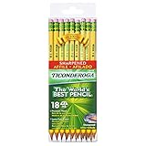 Ticonderoga Pencils, Wood-Cased #2 HB Soft, Sharpened with Eraser, Yellow, 18-Pack (13818)
