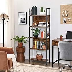 VASAGLE ALINRU Storage Shelf, Bookshelf with 5