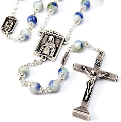 Our Lady of Medjugorie Shrine Rosary in antique silver finish by Ghirelli - 14051